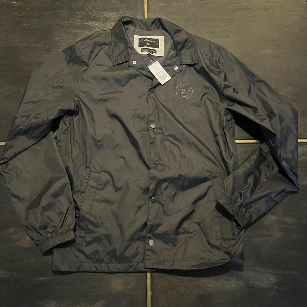 Quiksilver Men's Black Windbreaker Coach Jacket